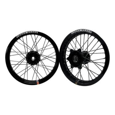 Imagem de Par Roda Aro Three Heads Bros 160 ESDD Cubo Preto Raio 4mm