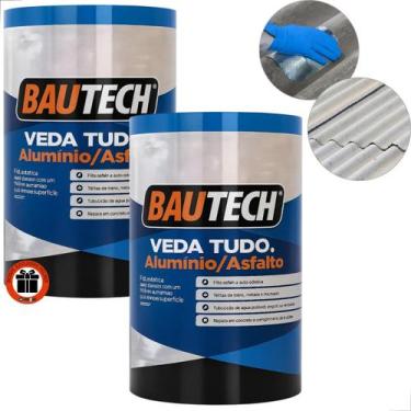 Imagem de 2 Fita Manta asfáltica auto adesiva Aluminizada Vedatudo Bautech 20cm 