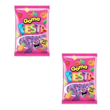 Imagem de Kit Bala de Goma com 2 Sacos de 500g Sabor Uva para Festa - Kuky