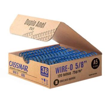 Imagem de Wire-o Para Encadernação A5 5/8 2x1 Para 120fls Azul 36un - Cassmar 