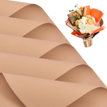 Imagem de Papel de embrulho floral BEISHIDA Brown impermeável 20 unidades