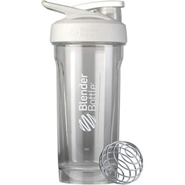 Imagem de Garrafa coqueteleira BlenderBottle Strada, para shakes de proteína e pré-treino, 828 ml, branco