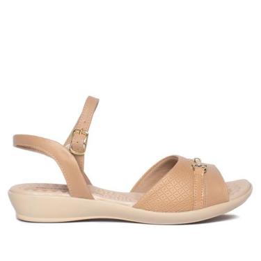 Imagem de Sandália Feminina Piccadilly Rasteira Napa Wide Fit Nude, Nude, 37