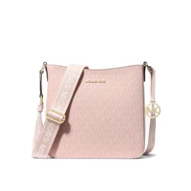 Imagem de Michael Kors Bolsa tiracolo feminina Jet Set Viagem Pequena Logotipo Assinatura Bolsa Mensageiro (Blush em pó)