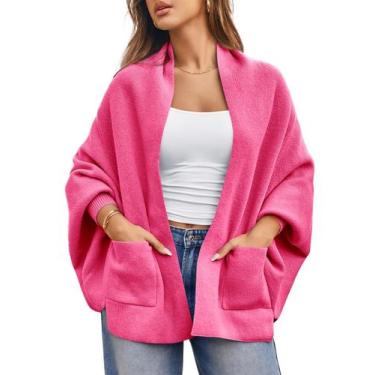 Imagem de Suéter feminino Saodimallsu de malha grossa com frente aberta