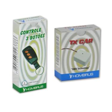 Imagem de Kit 1 Controle + 1 txcar 433,92mhz Alarme portão Hombrus
