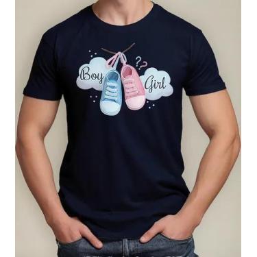 Imagem de Camiseta Camisa Algodão Feminina Masculina Adulto Chá Revelação Boy ou