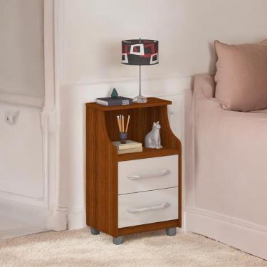 Imagem de Mesa de Cabeceira com 02 Gavetas Quebéc Cinamomo e Off