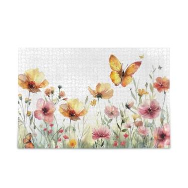 Imagem de WELLDAY Quebra-cabeça aquarela flores silvestres 500 peças grande jogo de arte para adultos adolescentes