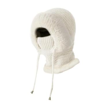 Imagem de menolana Balaclava Máscara Facial Completa para Esqui, Esportes ao Ar Livre, Esqui, Patinação e Escalada no Inverno, Branco