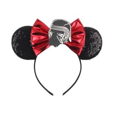 Imagem de Tiara De Orelhas De Rato Da Disney Com Laço De Lantejoulas Para Menina