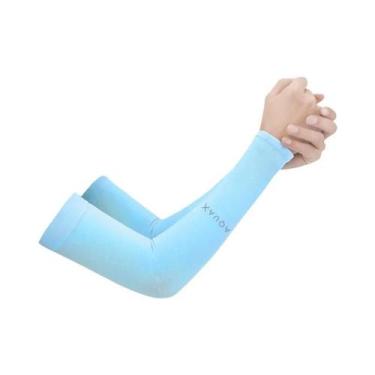 Imagem de Manguitos De Proteção Solar Em Seda Gelada Unissex, Elásticos E Fresco