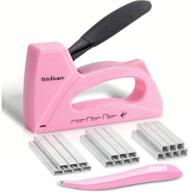 Imagem de Pistola de grampo leve para madeira, pistola de grampo de estofamento para sala de aula com 1600 peças JT21 grampos 1/4, 5/16, 3/20.3 cm e removedor de grampeadores, grampeador de tecido para