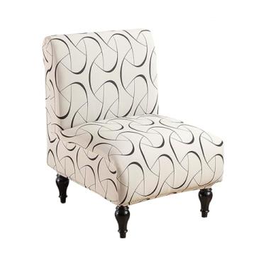 Imagem de HZDHCLH Capa para cadeira de chinelo sem braços, elástica, elastano, protetor de móveis removível com fundo elástico, lavável na máquina para sala de estar, sala de jantar, hotel