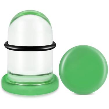 Imagem de WINSENET Kit de alongamento de orelha de vidro, 2-4 peças, plugues de 8 a 22 mm para medidores de orelha com anéis de borracha, kit de alongamento de orelha de vidro com alargador de orelha, joia para