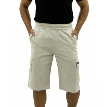 Imagem de Bermuda Cargo De Sarja Masculina Estilo Urbano Abaixo Do Joelho de Pro