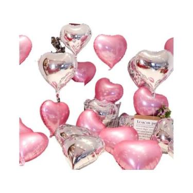 Imagem de Balões De Coração Em Folha Rosa Dourado E Vermelho, 10 Peças, 18 Poleg