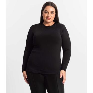 Imagem de Blusa Térmica Feminina Plus Size Secret Glam Preto-Feminino