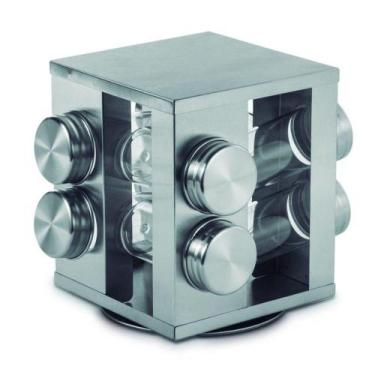 Imagem de Porta Tempero ou Condimento Suporte Organizador giratório em Inox - Mi