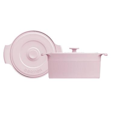Imagem de Cocotte com Tampa Porcelana 22 Cm 2,75 Litros Rosa Fractal Germer