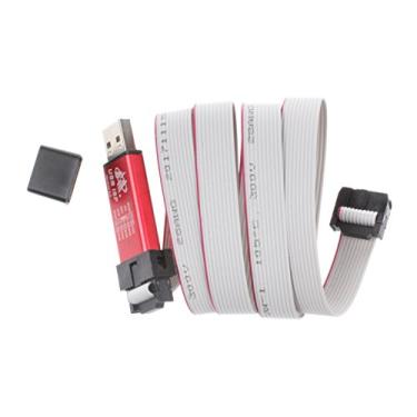 Imagem de NOYITO USB ASP ISP AVR programador downloader para processadores ATMEL Proteção contra sobrecorrente sem drive, indicador bicolor vermelho e azul com invólucro de alumínio