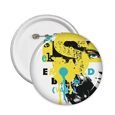 Imagem de Graffiti Street amarelo preto feminino padrão pinos crachá botão emblema decoração acessório 5 peças