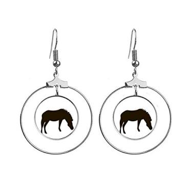 Imagem de Brincos de argola pendentes com desenho de animal Pinto preto