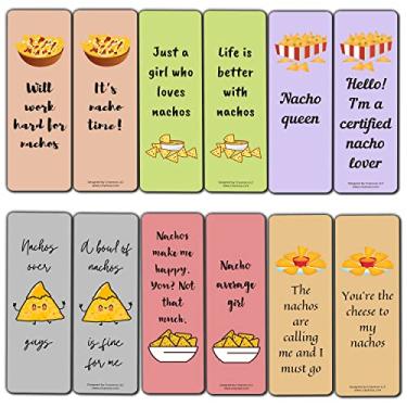 Imagem de Creanoso Marcadores de livro Nachos Lovers (5 conjuntos x 6 cartões) – Conjunto de cartas inspiradoras diárias – Cortador de página de livro interessante – Ótimo presente para adultos e profissionais
