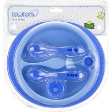 Imagem de Prato Térmico Infantil Com Divisória Azul- Kuka Baby