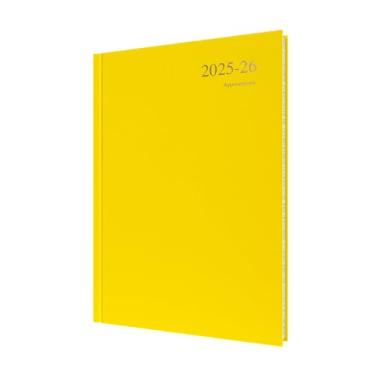 Imagem de Collins Agenda "Essentials" de 12 meses de meio/ano acadêmico, julho de 2025 a julho de 2026, diário de compromissos dia-a-página, capa dura A4, amarela