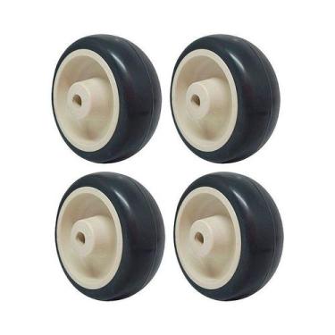 Imagem de Kit 4 un roda borracha termoplástica 3 pol 70kg p/ rodízio - AJAX