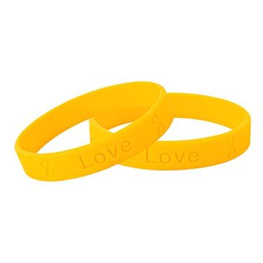 Imagem de Pulseiras de silicone de conscientização de ouro - pulseiras de borracha baratas com fita dourada para câncer infantil e neuroblastoma, conscientização do câncer de neuroblastoma, arrecadação de