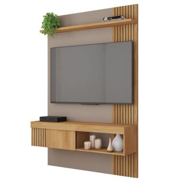 Imagem de Painel Para Tv 45 Pol Com Bancada Suspensa 120cm Jade Buriti/fendi - Caemmun