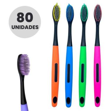 Imagem de Escova De Dente 80 Unidades Capa Protetora Cerdas Macia Limpeza E Saúd