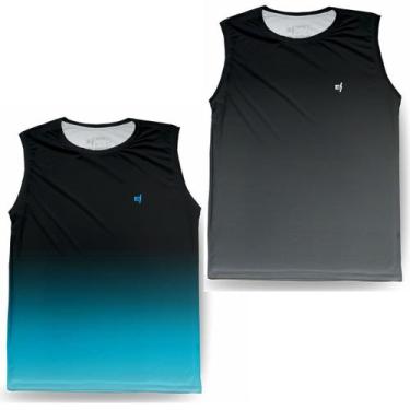 Imagem de Kit 2 Regata Masculina Academia Pro Fit Estampada Camiseta Musculacao 