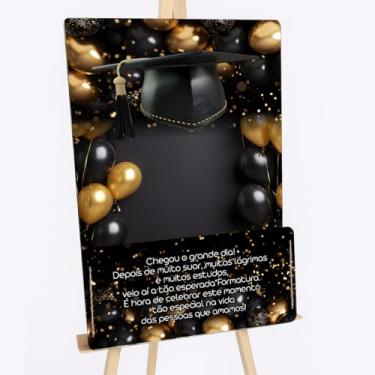 Imagem de Placa Caixa Formatura Graduação Decoração Eventos MDF Adesivado 60x40cm (PL4060-CXFLS0007)