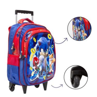 Imagem de Bolsa Mochila Infantil Masculina Sonic 3D Carrinho Passeio - Toys 2U