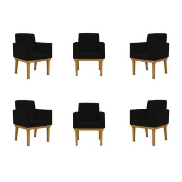 Imagem de Kit 06 Poltronas Reforçada preta