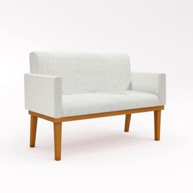 Imagem de Namoradeira Com Base Poltrona Luxo Tecido Linho Bege