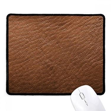 Imagem de Mousepad de couro marrom, design abstrato, borda costurada, tapete de borracha para jogos