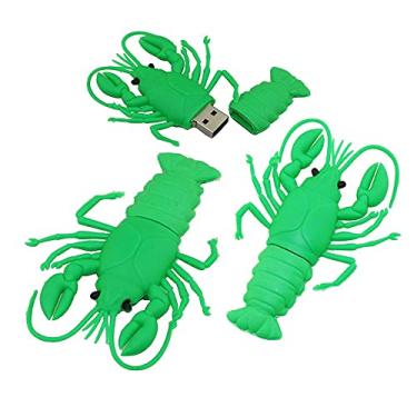 Imagem de Flash Drives USB em forma de lagosta de 16 GB, pen drive de memória, pen drives pen drives USB Flash Disk Pen Drive U Disk USB 2.0 Pen Drive PenDrive (verde)