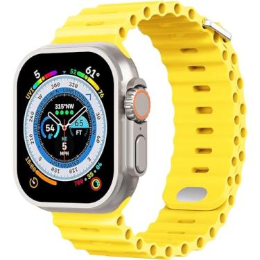 Imagem de Pulseira Esportiva Ocean Compatível com Watch Ultra, Ultra 2, W69 49mm (49mm, Amarelo)