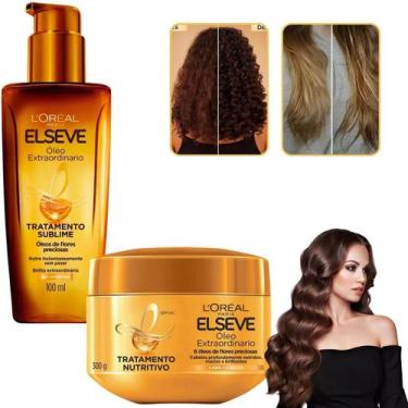 Imagem de KIt Elseve Tratamento Nutritivo Loreal Paris Oleo Extraordinario Masca