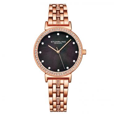 Imagem de Relógio Feminino Stuhrling Sinfonia 3988 Quartzo 33mm, Ouro Rosa Clássico