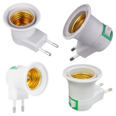 Imagem de Adaptador Tomada Bocal Soquete E27 C/ Interruptor P/ Lâmpada - DTL Uti