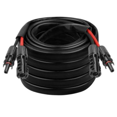 Imagem de Cabo solar 8AWG – Cabo de extensão de painel solar de 10 m, fio fotovoltaico de calibre 8 com manga protetora retardante de chamas, conector impermeável fêmea e macho para trailer, sistemas