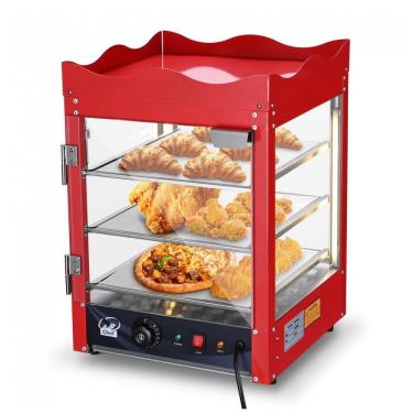 Imagem de Expositor Aquecedor de Pizza WeChef 3 Andares Vermelho com Coroa Superior LED 110V 600W