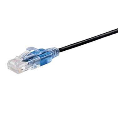 Imagem de Monoprice Cabo Ethernet Cat6A 4,3 m preto UTP 30AWG 10G cobre puro sem conexão RJ45 SlimRun Series