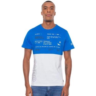 Imagem de Camiseta Masculina Onbongo Plan Azul Branco D928A