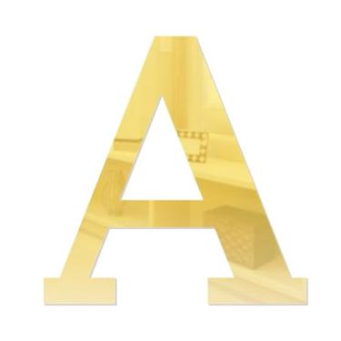 Imagem de Letra A em Acrílico Espelhado Dourado